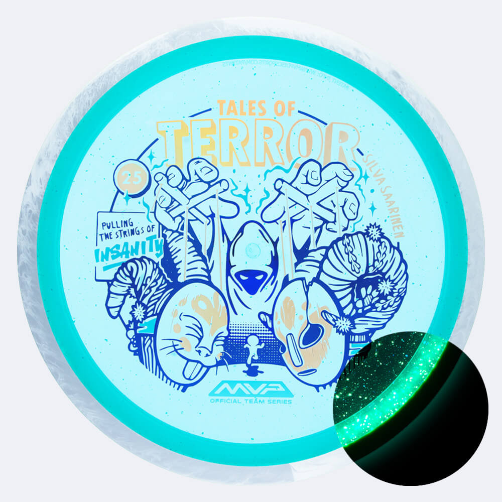 Axiom Insanity Halloween Edition in turquoise, particle glow proton plastic and glow effect Axiom Insanity Halloween Edition in turquoise, particle glow proton plastic and glow effect