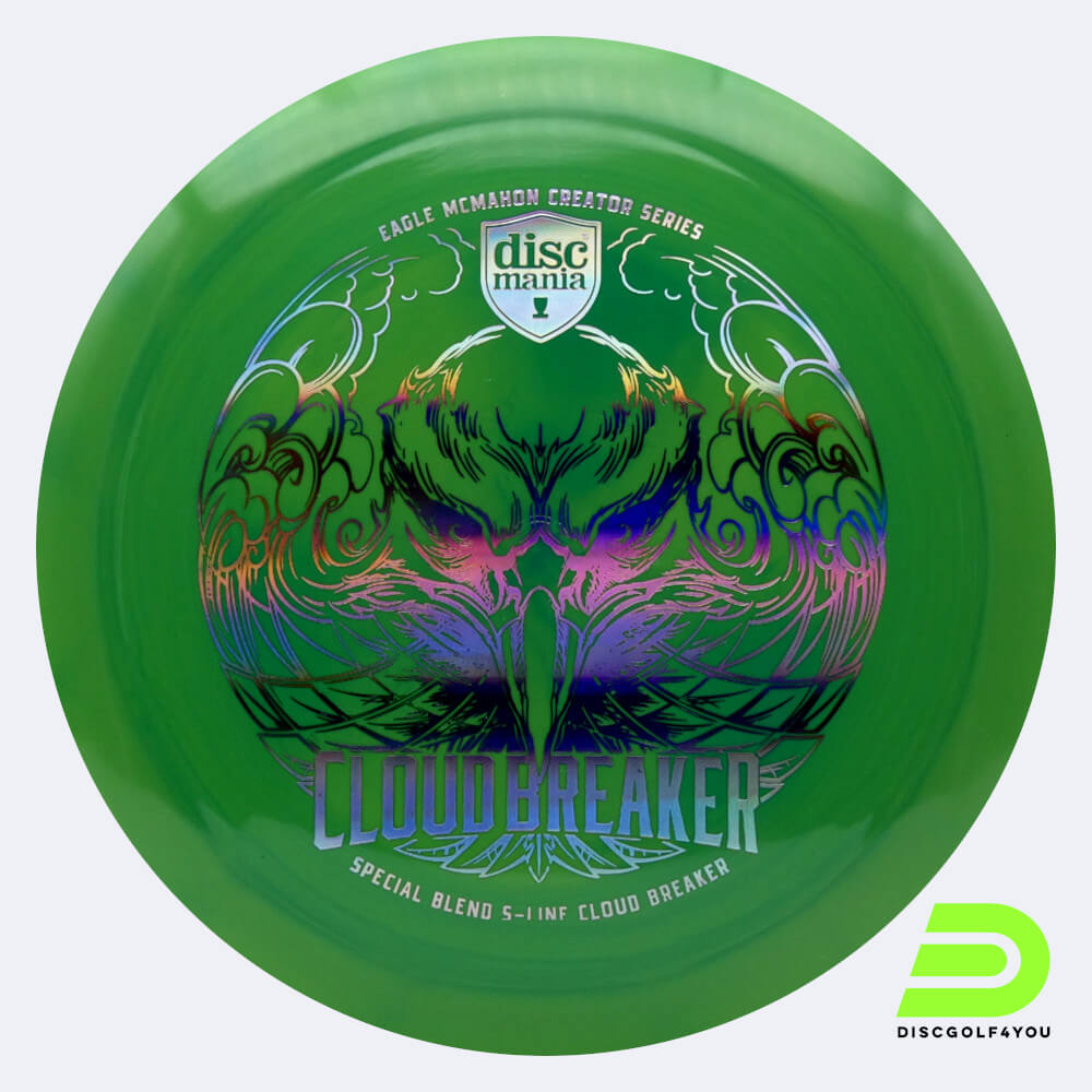 Discmania Cloud Breaker - Eagle McMahon Creator Series in green, s-line special blend plastic Discmania Cloud Breaker - Eagle McMahon Creator Series in green, s-line special blend plastic