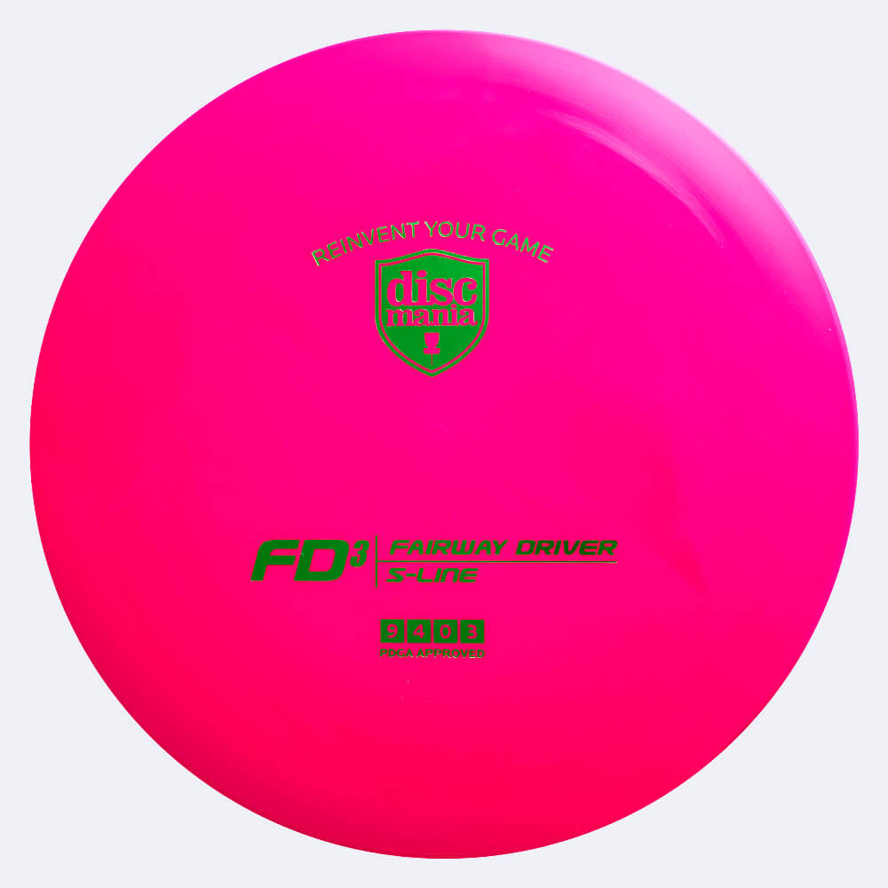 Discmania FD3 in pink, s-line plastic Discmania FD3 in pink, s-line plastic