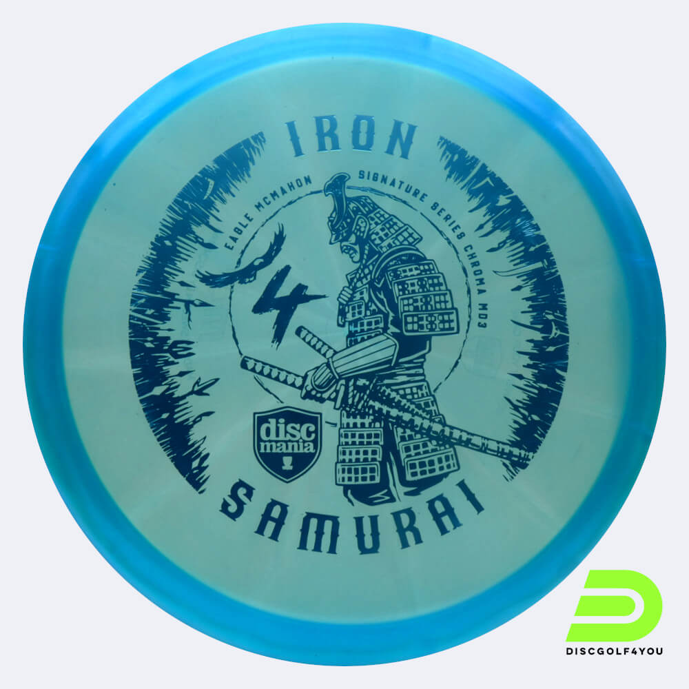 Discmania Iron 4 Samurai MD3 - Eagle McMahon Signature Series in light-blue, chroma c-line plastic Discmania Iron 4 Samurai MD3 - Eagle McMahon Signature Series in light-blue, chroma c-line plastic