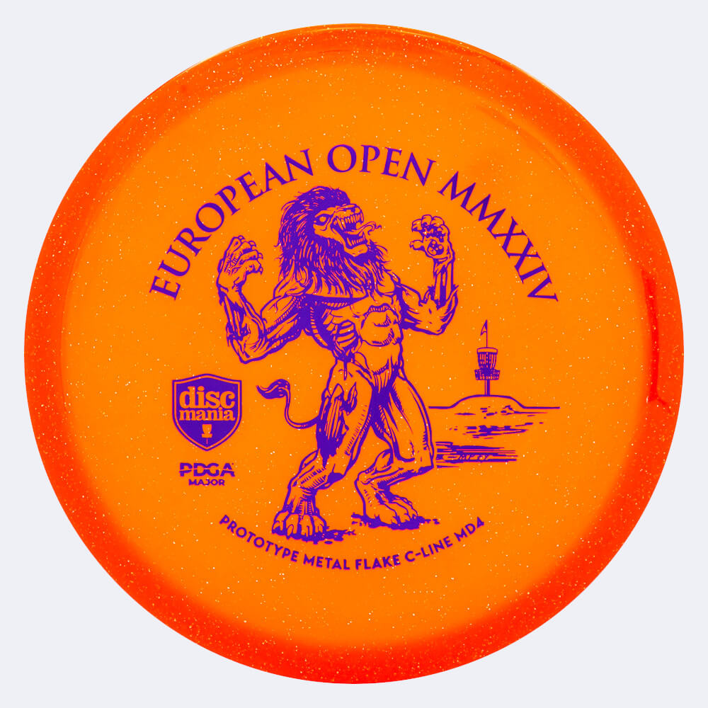 Discmania MD4 - 2024 European Open Fundraiser in classic-orange, metal flake c-line plastic Discmania MD4 - 2024 European Open Fundraiser in classic-orange, metal flake c-line plastic