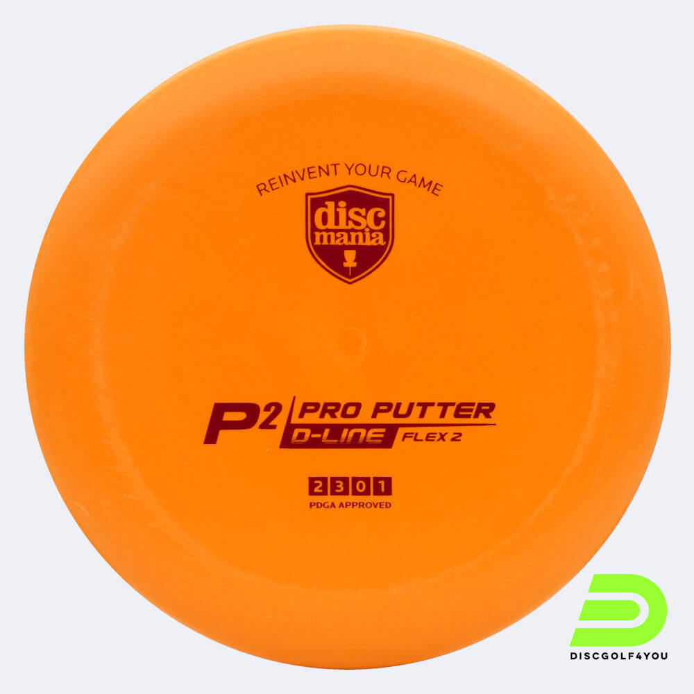 Discmania P2 in classic-orange, d-line flex 2 plastic Discmania P2 in classic-orange, d-line flex 2 plastic
