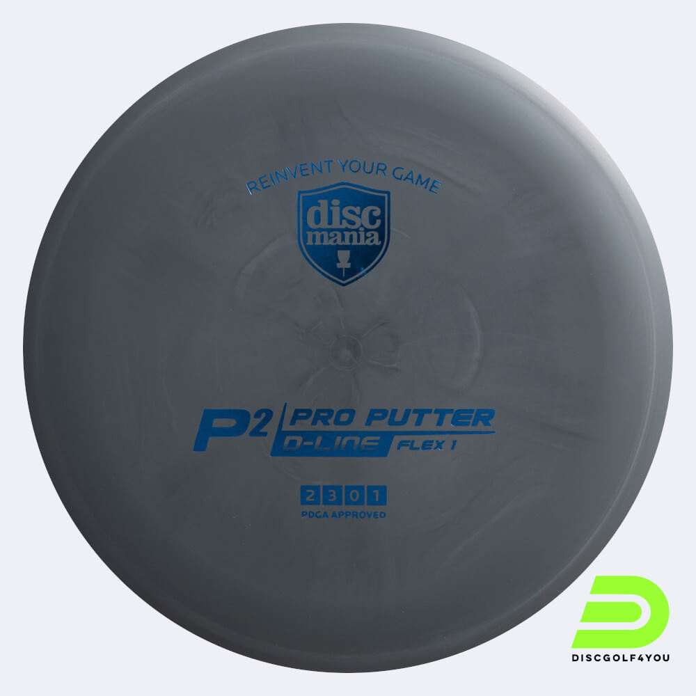 Discmania P2 in grey, d-line flex 1 plastic Discmania P2 in grey, d-line flex 1 plastic