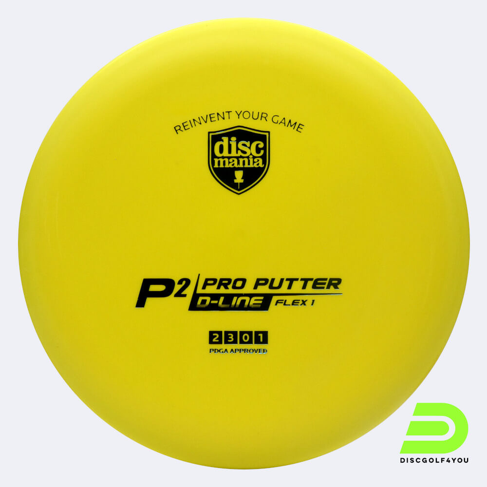 Discmania P2 in yellow, d-line flex 1 plastic Discmania P2 in yellow, d-line flex 1 plastic