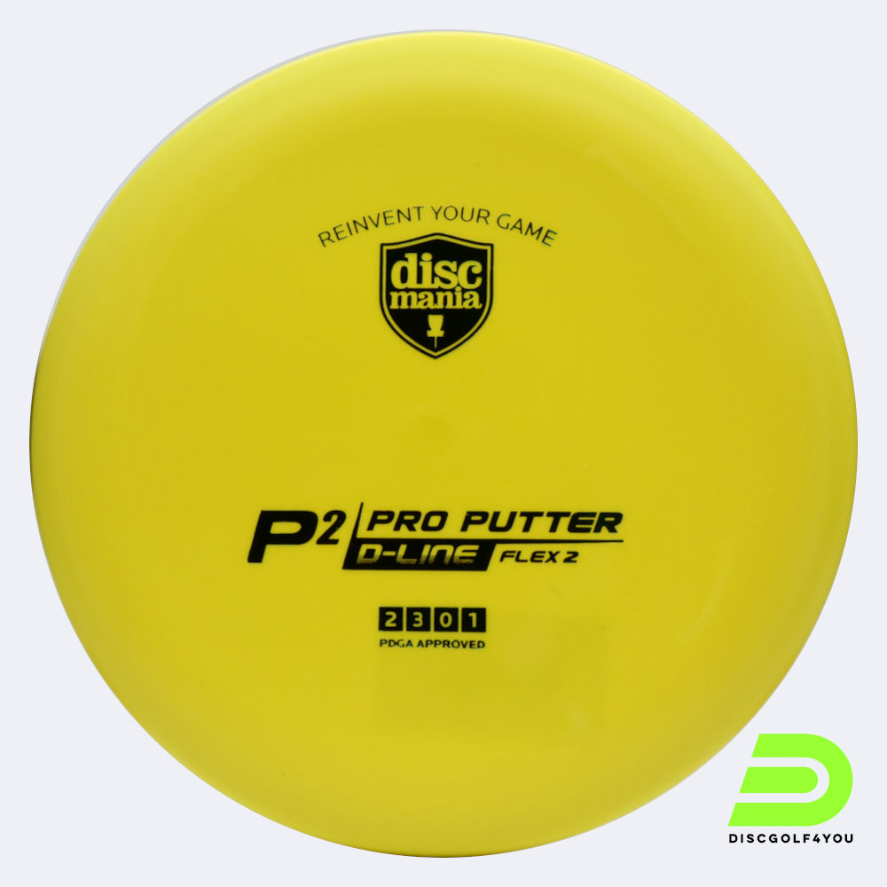 Discmania P2 in yellow, d-line flex 2 plastic Discmania P2 in yellow, d-line flex 2 plastic