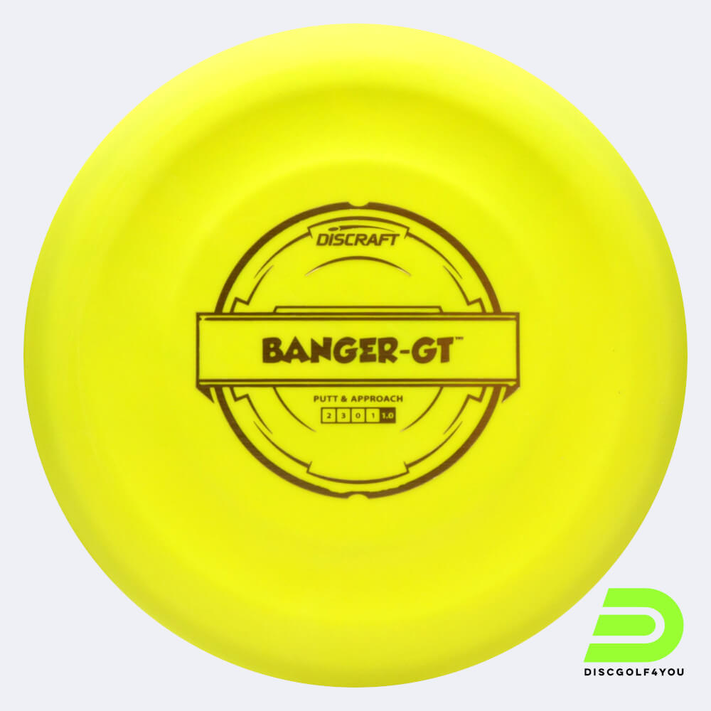 Discraft Banger GT in yellow, putter line plastic Discraft Banger GT in yellow, putter line plastic
