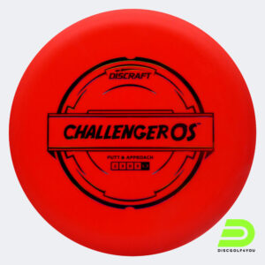 Discraft Challenger OS in red, putter line plastic