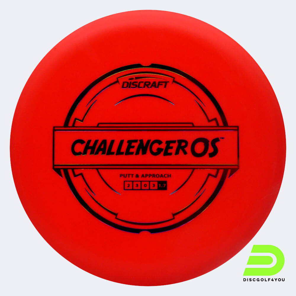 Discraft Challenger OS in red, putter line plastic Discraft Challenger OS in red, putter line plastic