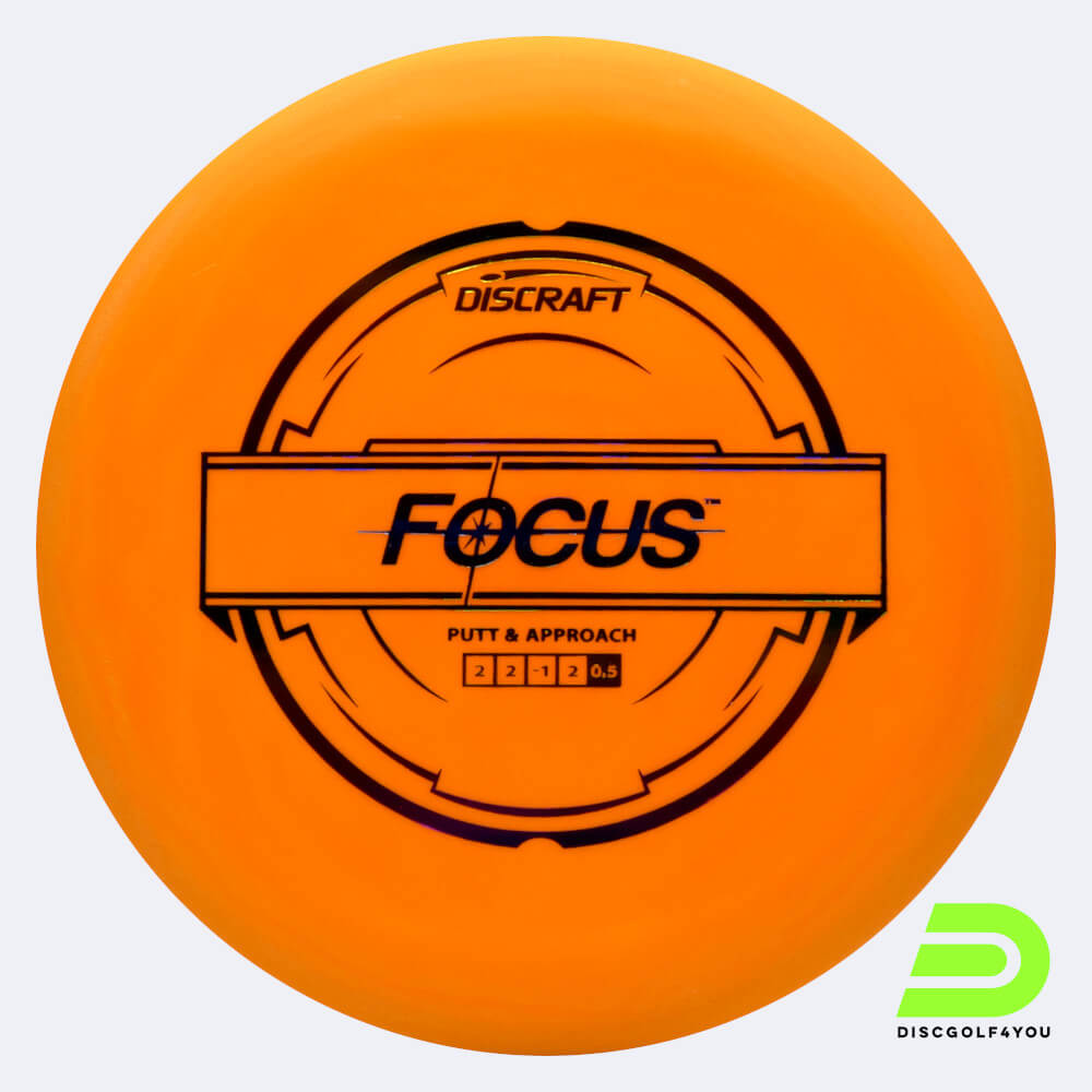 Discraft Focus in classic-orange, putter line plastic Discraft Focus in classic-orange, putter line plastic