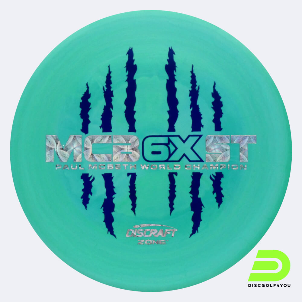 discraft zone - mcbeth 6x claw in türkis, im esp kunststoff und ohne spezialeffekt Discraft Zone - McBeth 6x Claw in türkis, im ESP Kunststoff und ohne Spezialeffekt