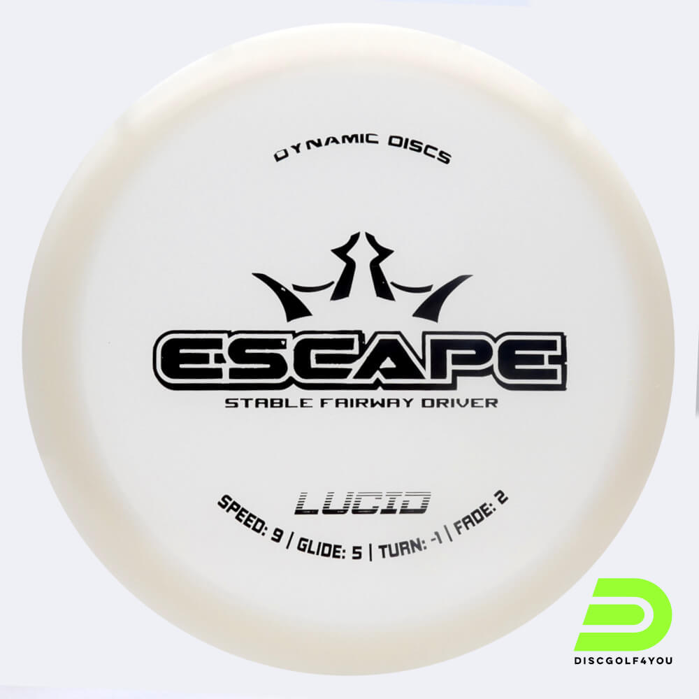 dynamic discs escape in weiss, im lucid kunststoff und ohne spezialeffekt Dynamic Discs Escape in weiss, im Lucid Kunststoff und ohne Spezialeffekt