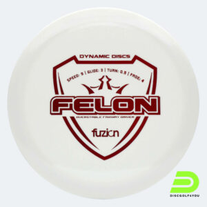 Dynamic Discs Felon in white, fuzion plastic