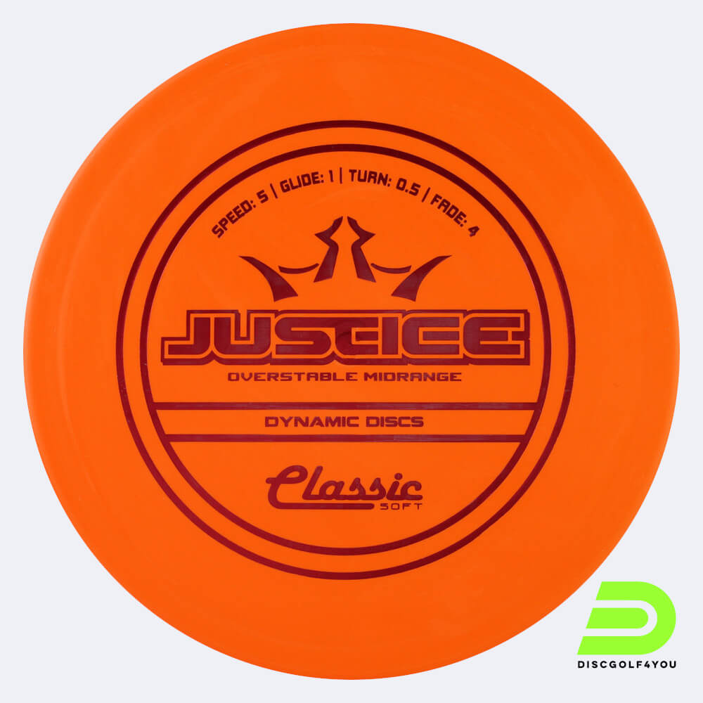 dynamic discs justice in orange, im classic soft kunststoff und ohne spezialeffekt Dynamic Discs Justice in orange, im Classic Soft Kunststoff und ohne Spezialeffekt