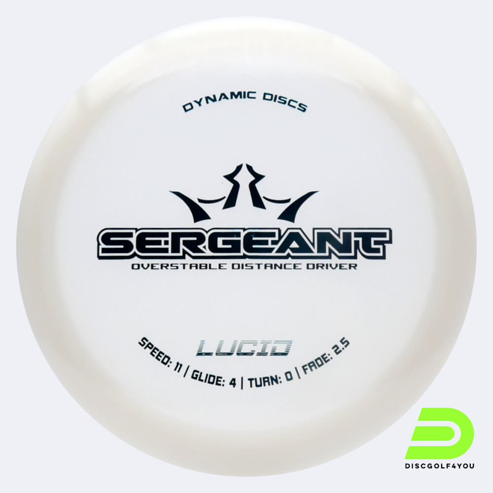 Dynamic Discs Sergeant in white, lucid plastic Dynamic Discs Sergeant in white, lucid plastic