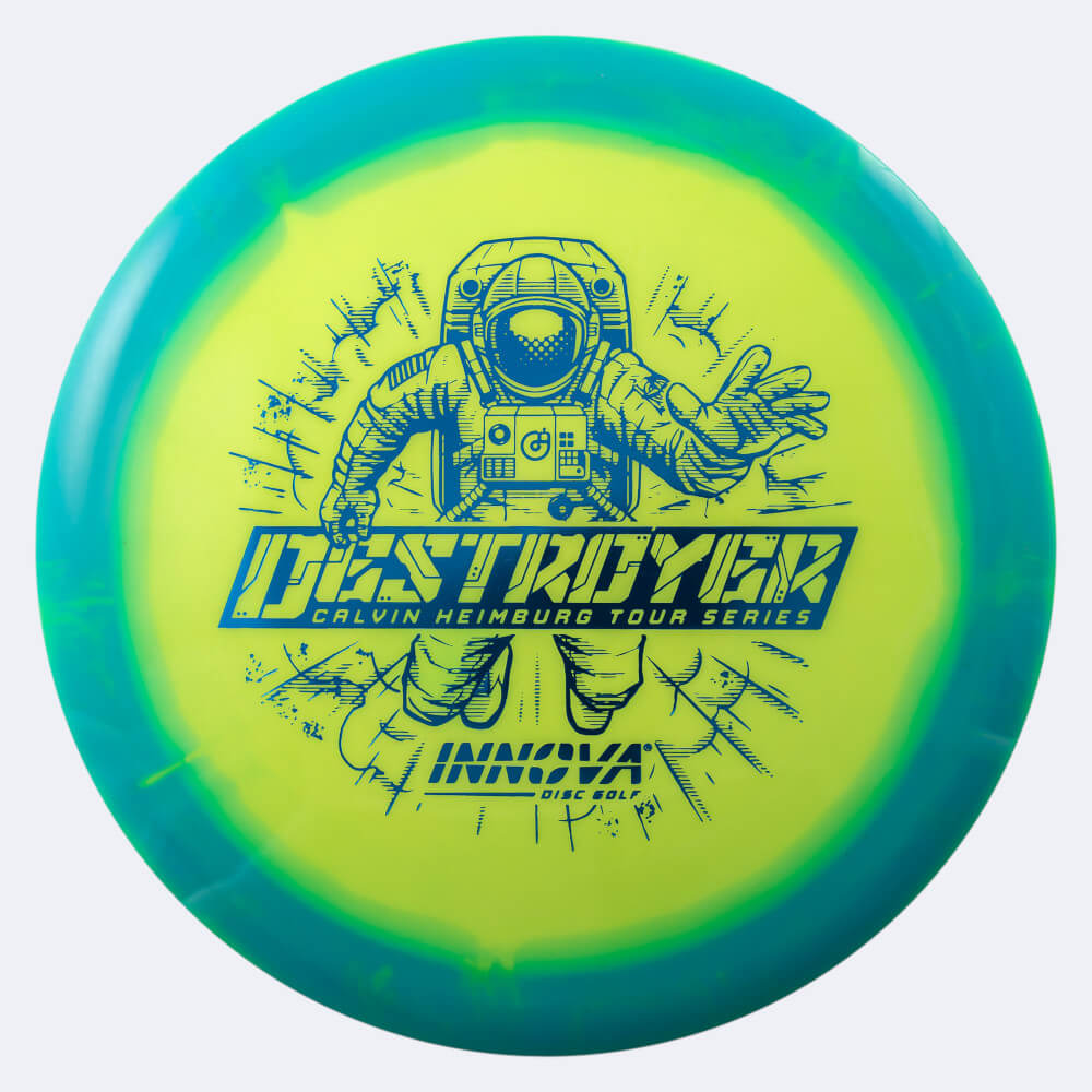 Innova Destroyer - Calvin Heimburg Tour Series in gelb-türkis, halo star plastic Innova Destroyer - Calvin Heimburg Tour Series in gelb-türkis, halo star plastic