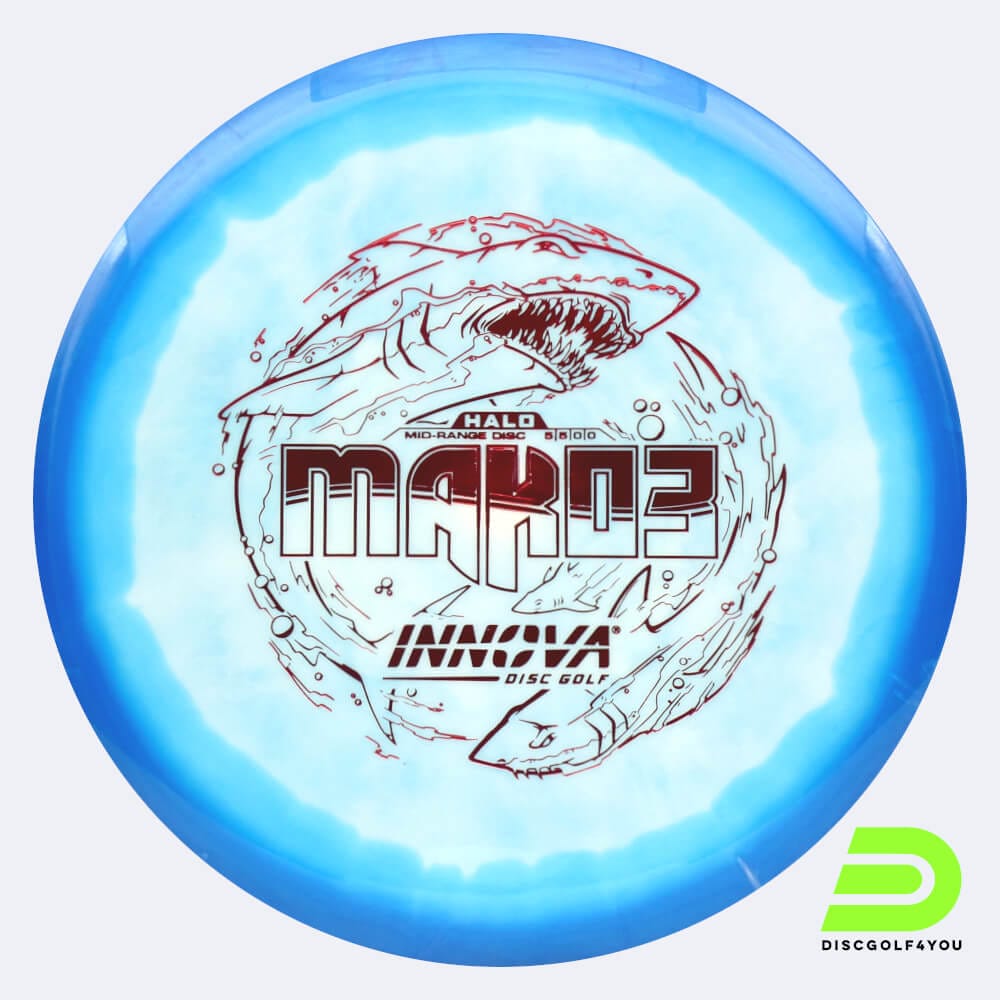 Innova Mako 3 in white-blue, halo star plastic Innova Mako 3 in white-blue, halo star plastic