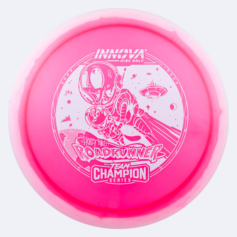 Innova Roadrunner Holly Finley Tour Series in pink-white, halo champion plastic Innova Roadrunner Holly Finley Tour Series in pink-white, halo champion plastic
