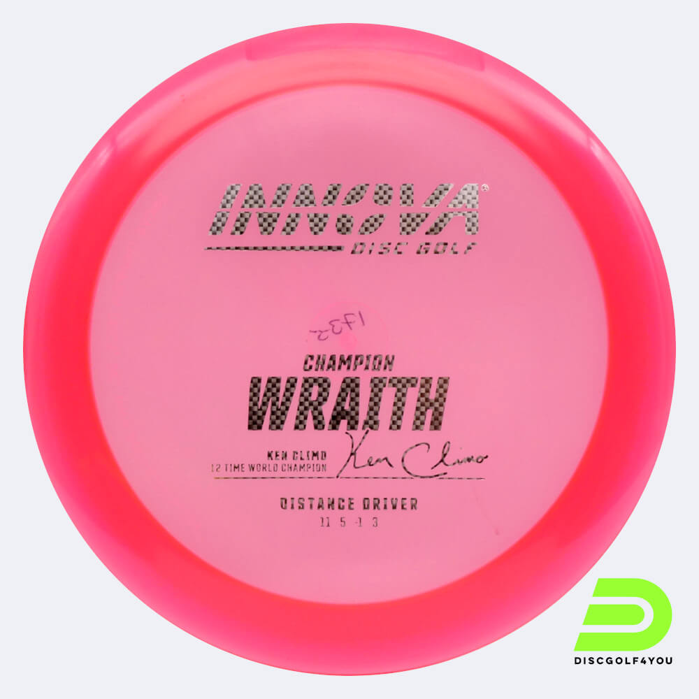 Innova Wraith in pink, champion plastic and design upgrade effect Innova Wraith in pink, champion plastic and design upgrade effect