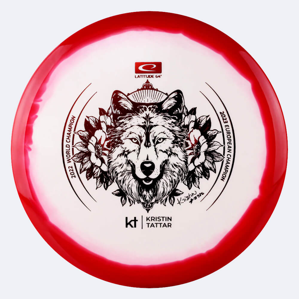 Latitude 64° Pure Kristin Tattar 2023 European Champion in white-red, gold orbit plastic Latitude 64° Pure Kristin Tattar 2023 European Champion in white-red, gold orbit plastic