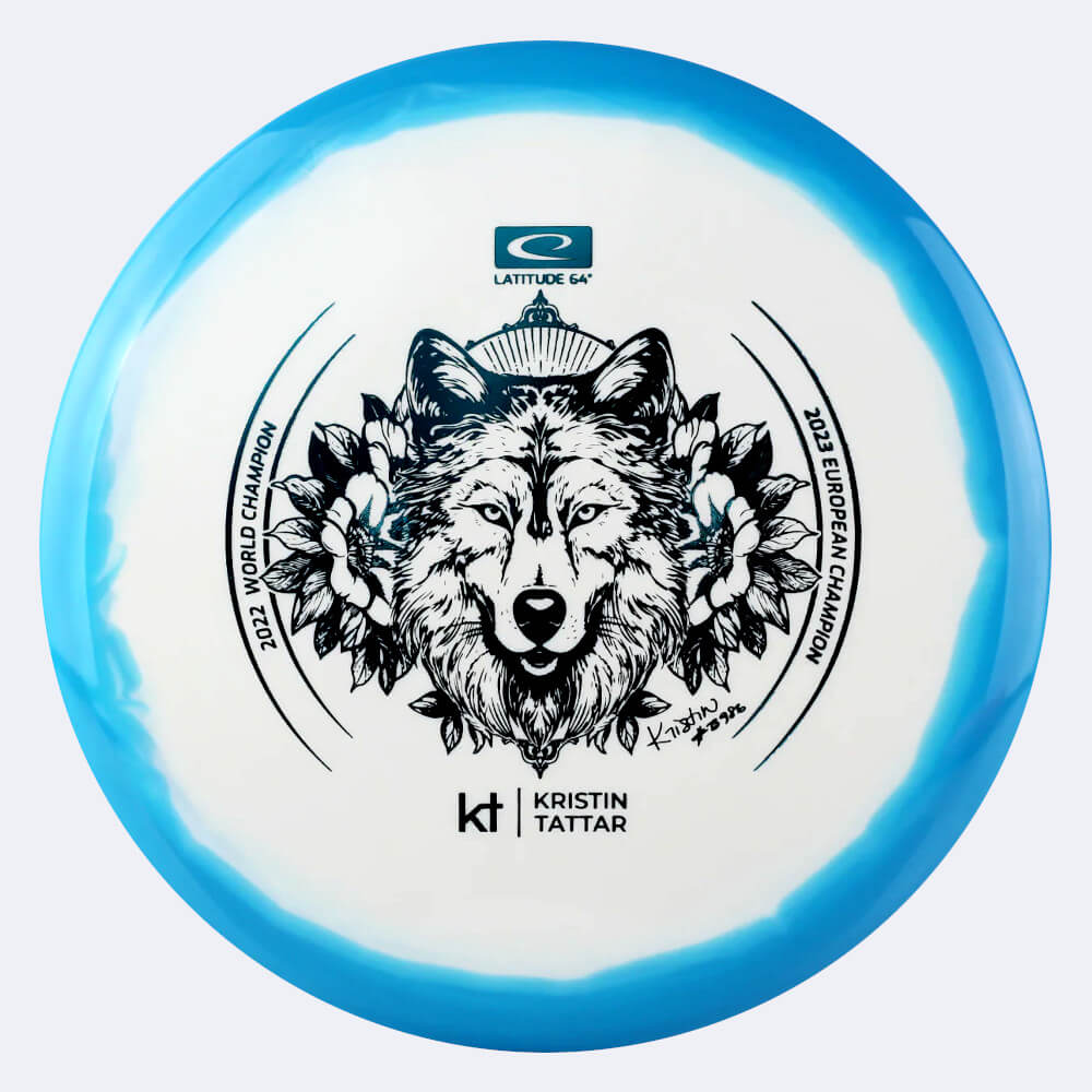 Latitude 64° Pure Kristin Tattar 2023 European Champion in white-turquoise, gold orbit plastic Latitude 64° Pure Kristin Tattar 2023 European Champion in white-turquoise, gold orbit plastic