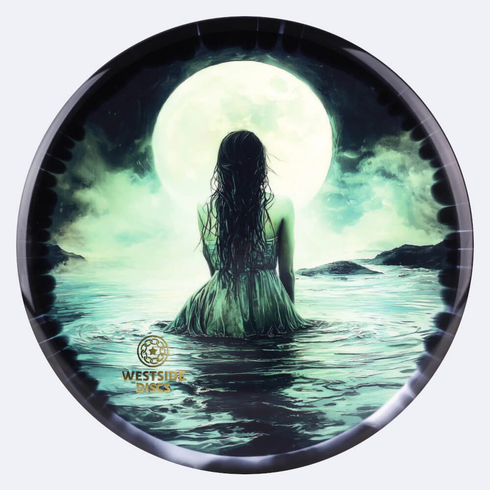 Westside Maiden in black, tournament orbit plastic and deco effect Westside Maiden in black, tournament orbit plastic and deco effect